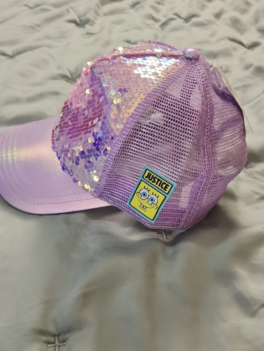 Kids Sequin Sparkle Baseball Cap - Lavender